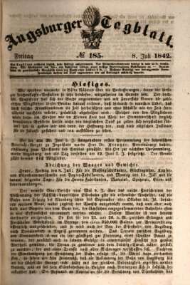 Augsburger Tagblatt Freitag 8. Juli 1842