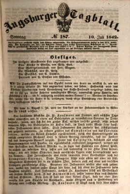 Augsburger Tagblatt Sonntag 10. Juli 1842