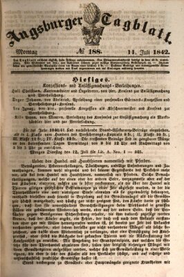 Augsburger Tagblatt Montag 11. Juli 1842