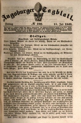 Augsburger Tagblatt Freitag 15. Juli 1842