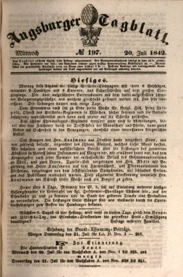 Augsburger Tagblatt Mittwoch 20. Juli 1842