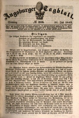 Augsburger Tagblatt Sonntag 31. Juli 1842