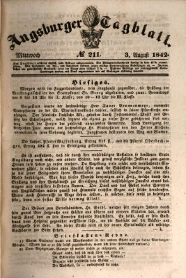 Augsburger Tagblatt Mittwoch 3. August 1842