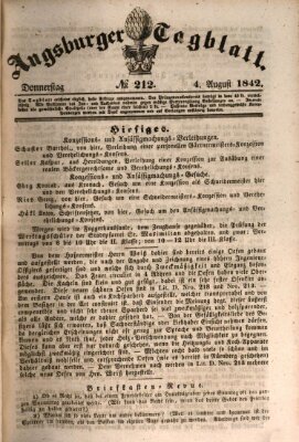 Augsburger Tagblatt Donnerstag 4. August 1842