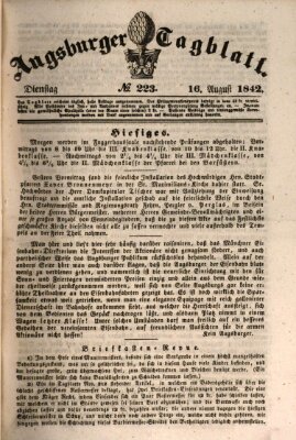 Augsburger Tagblatt Dienstag 16. August 1842