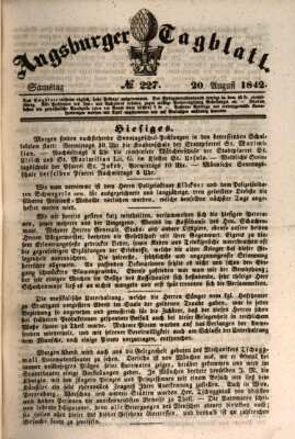 Augsburger Tagblatt Samstag 20. August 1842