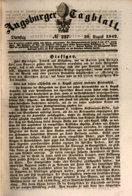 Augsburger Tagblatt Dienstag 30. August 1842