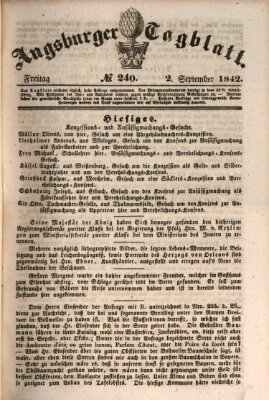 Augsburger Tagblatt Freitag 2. September 1842