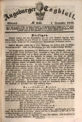 Augsburger Tagblatt Mittwoch 7. September 1842