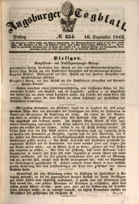 Augsburger Tagblatt Freitag 16. September 1842