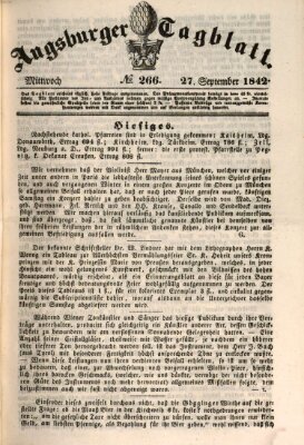 Augsburger Tagblatt Dienstag 27. September 1842