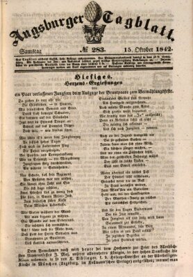 Augsburger Tagblatt Samstag 15. Oktober 1842