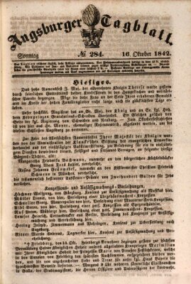 Augsburger Tagblatt Sonntag 16. Oktober 1842