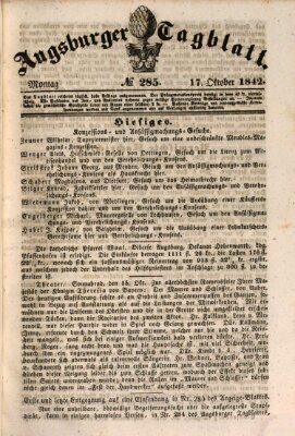 Augsburger Tagblatt Montag 17. Oktober 1842