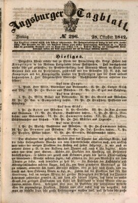 Augsburger Tagblatt Freitag 28. Oktober 1842