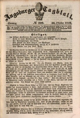 Augsburger Tagblatt Sonntag 30. Oktober 1842