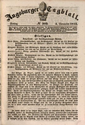 Augsburger Tagblatt Freitag 4. November 1842