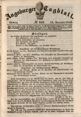 Augsburger Tagblatt Sonntag 13. November 1842