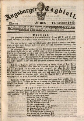 Augsburger Tagblatt Montag 14. November 1842