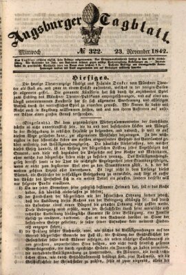 Augsburger Tagblatt Mittwoch 23. November 1842