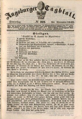 Augsburger Tagblatt Donnerstag 24. November 1842