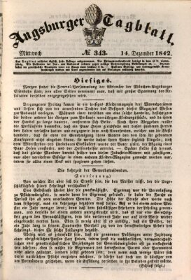 Augsburger Tagblatt Mittwoch 14. Dezember 1842