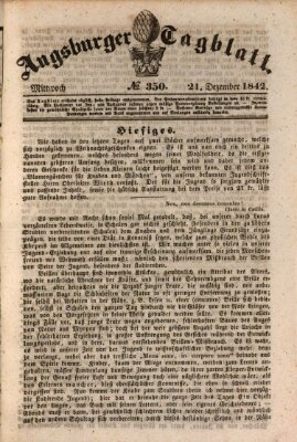 Augsburger Tagblatt Mittwoch 21. Dezember 1842