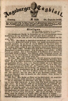 Augsburger Tagblatt Samstag 24. Dezember 1842