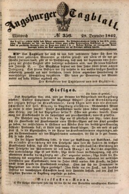 Augsburger Tagblatt Mittwoch 28. Dezember 1842