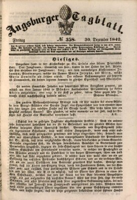 Augsburger Tagblatt Freitag 30. Dezember 1842