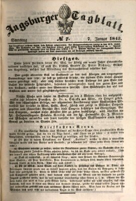 Augsburger Tagblatt Samstag 7. Januar 1843