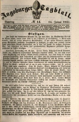 Augsburger Tagblatt Samstag 14. Januar 1843