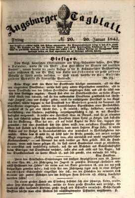 Augsburger Tagblatt Freitag 20. Januar 1843