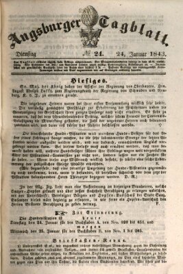 Augsburger Tagblatt Dienstag 24. Januar 1843