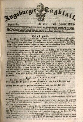 Augsburger Tagblatt Donnerstag 26. Januar 1843