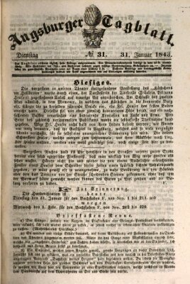 Augsburger Tagblatt Dienstag 31. Januar 1843