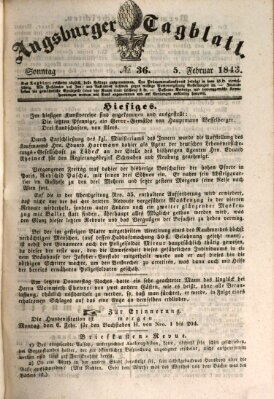 Augsburger Tagblatt Sonntag 5. Februar 1843