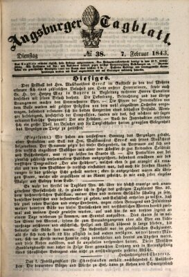 Augsburger Tagblatt Dienstag 7. Februar 1843