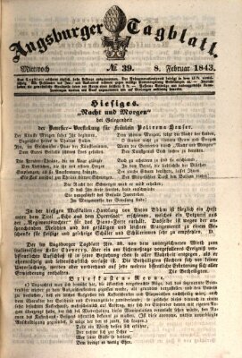 Augsburger Tagblatt Mittwoch 8. Februar 1843