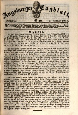 Augsburger Tagblatt Donnerstag 9. Februar 1843