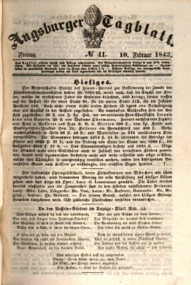 Augsburger Tagblatt Freitag 10. Februar 1843