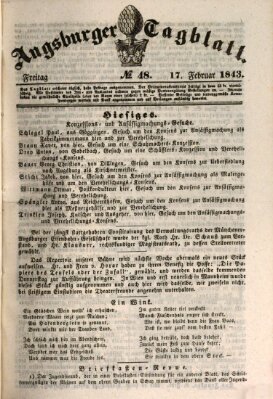 Augsburger Tagblatt Freitag 17. Februar 1843