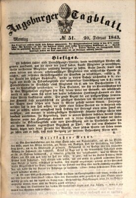 Augsburger Tagblatt Montag 20. Februar 1843