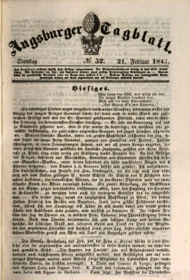 Augsburger Tagblatt Dienstag 21. Februar 1843