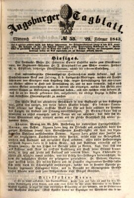 Augsburger Tagblatt Mittwoch 22. Februar 1843