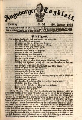 Augsburger Tagblatt Sonntag 26. Februar 1843