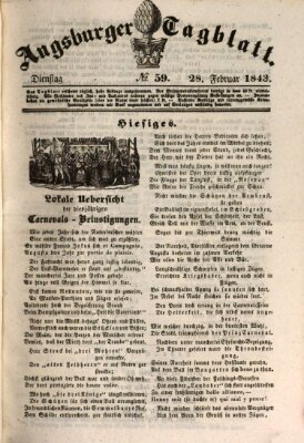 Augsburger Tagblatt Dienstag 28. Februar 1843