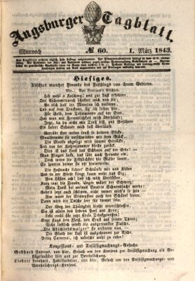 Augsburger Tagblatt Mittwoch 1. März 1843