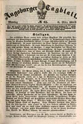 Augsburger Tagblatt Montag 6. März 1843