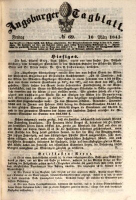 Augsburger Tagblatt Freitag 10. März 1843